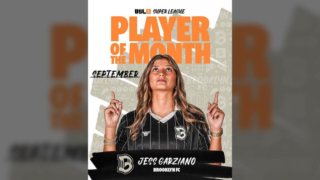 Brooklyn Football Club Forward Jessica Garziano Named USL Super League Player of the Month for September